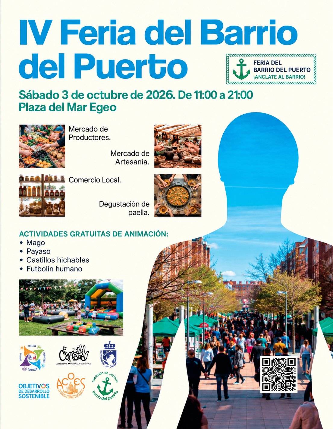 Coslada celebra el 3 de octubre la IV Feria del Barrio del Puerto con 29 establecimientos