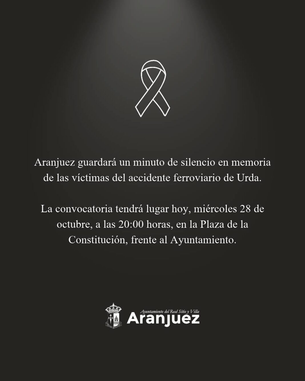 Aranjuez guarda un minuto de silencio por las víctimas del accidente ferroviario de Urda - imagen 1