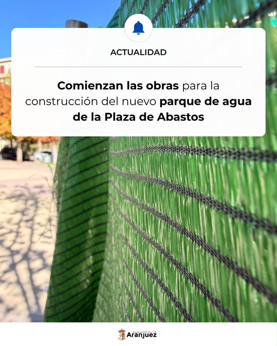 Aranjuez inicia las obras del nuevo parque de agua de la Plaza de Abastos - imagen 1