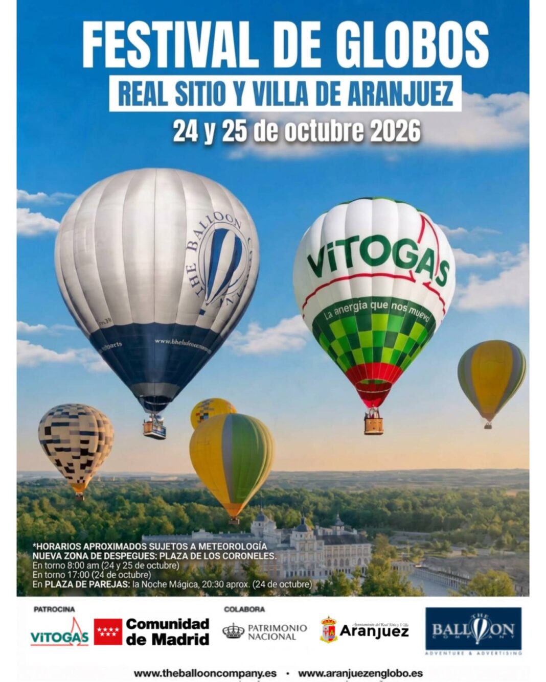 Aranjuez: el Festival de Globos 2026 despega el 24 y 25 de octubre - imagen 1