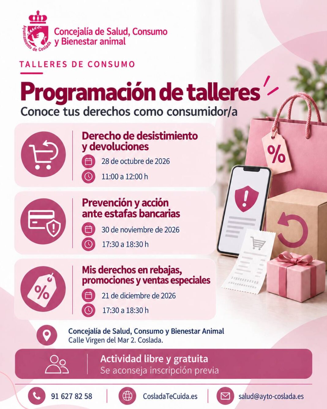 Coslada organiza tres talleres gratuitos sobre derechos del consumidor - imagen 1