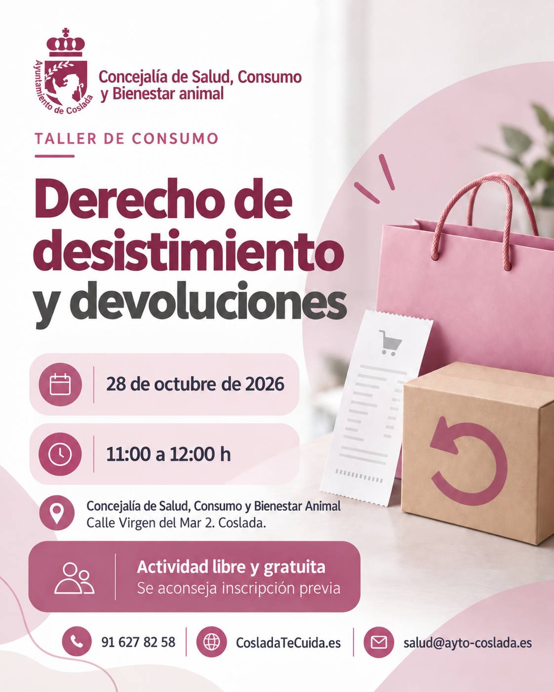 Coslada organiza tres talleres gratuitos sobre derechos del consumidor